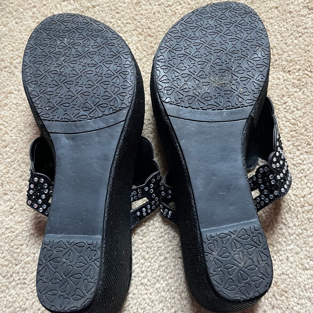 DODO Black Beaded Women's Wedge Sandals size 7.5 - Picture 7 of 7